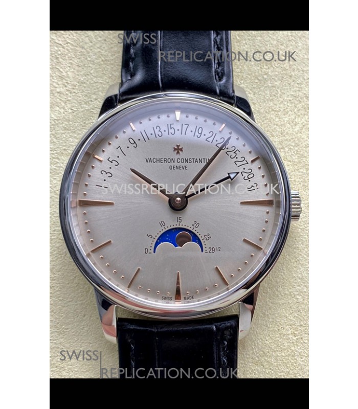 Vacheron Constantin Patrimony Moonphase Stainless Steel Champange Dial Swiss Replica Watch 