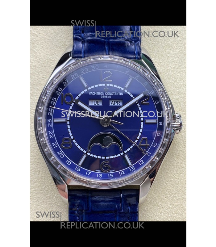 Vacheron Constantin Fiftysix Moonphase Blue Dial Steel Case Swiss Replica Watch 
