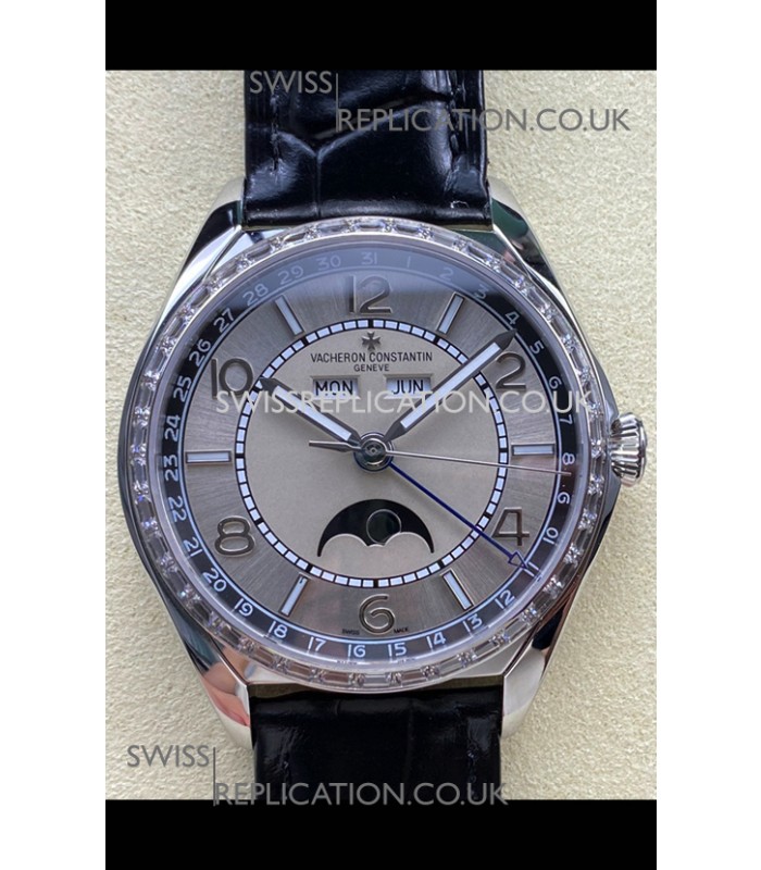 Vacheron Constantin Fiftysix Moonphase Steel Dial Steel Case Swiss Replica Watch 
