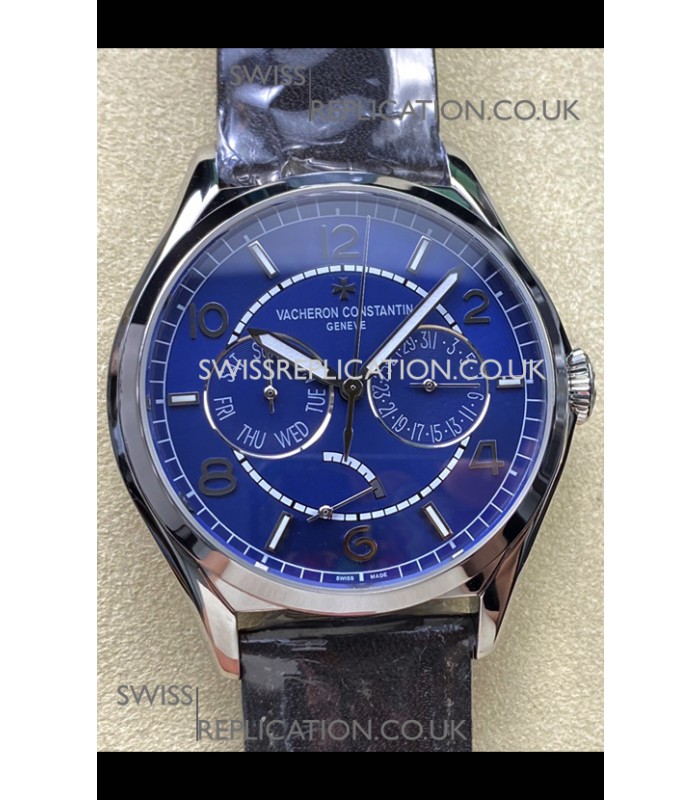 Vacheron Constantin Fiftysix Day-Date Stainless Steel Blue Dial Swiss Replica Watch 