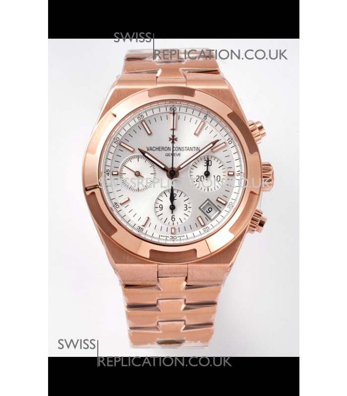 Vacheron Constantin Overseas Chronograph Rose Gold Steel Dial Super Clone Watch 