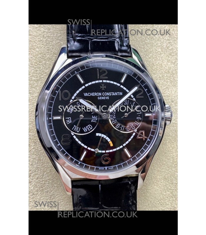 Vacheron Constantin Fiftysix Day-Date Stainless Steel Black Dial Swiss Replica Watch 