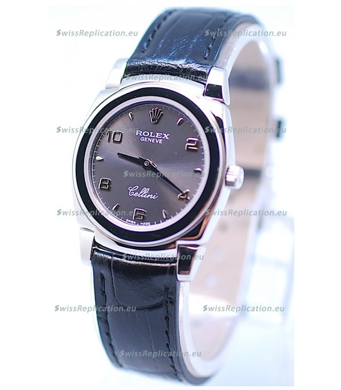 Rolex Cellini Cestello Ladies Swiss Replica Watch in Grey Silver Dial