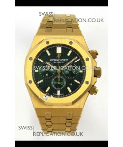 Royal Oak Chrono 26331 Yellow Gold Green Dial Super Clone Watch 