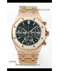 Royal Oak Chrono 26240 Rose Gold Strap in Green Dial Super Clone Watch 