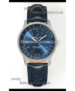Navitimer Automatic 36 Navy Blue Dial Steel Casing Super Clone Watch 
