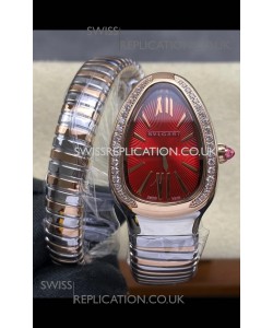 Serpenti Two Tone Red Dial Super Clone Watch