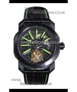 Bvlgari Octo Roma PVD Titanium Watch in Green Hour Markers Super Clone Watch 
