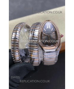 Serpenti Tubogas Double Spiral Grey Dial Two Tone Super Clone Watch 
