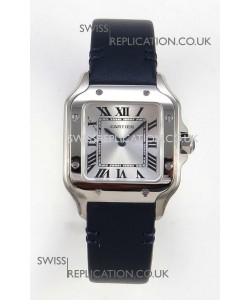 Cartier Santos Swiss Quartz 27MM Steel Leather Strap Super Clone Watch