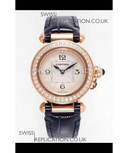 Pasha De Cartier Rose Gold Casing Watch 30MM Super Clone Watch 