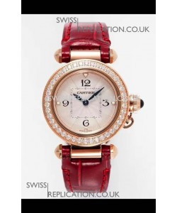 Pasha De Cartier Rose Gold Casing Watch 30MM Super Clone Watch 