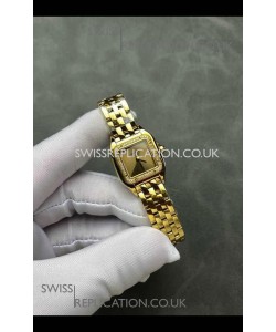 PANTHERE de Cartier 22MM Gold Dial Diamonds Super Clone Watch 