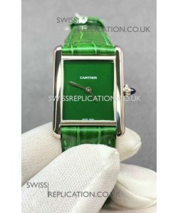 Cartier Tank Louis 25MM Swiss Quartz Green Dial Watch 