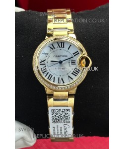 Ballon De Cartier Automatic 33MM Yellow Gold Super Clone Watch 