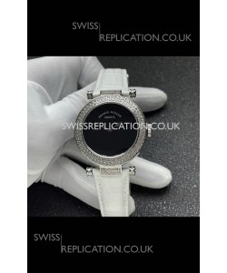 Franck Muller Double Mystery Swiss Quartz Watch in Steel Diamonds Casing