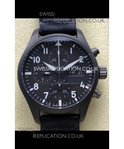 IWC PILOT'S Chronograph Ceramic Black Dial Super Clone Watch 