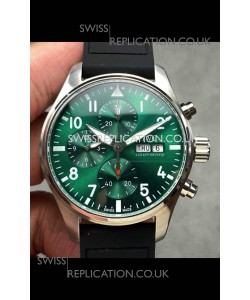 IWC PILOT'S Chronograph Green Dial Rubber Strap Super Clone Watch 