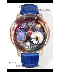 Jacob & CO Astronomia G-Dragon Rose Gold Blue Strap Tourbillon Swiss Replica Watch