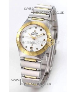 Omega Constellation 29MM Two Tone Yellow Gold White Dial Automatic Super Clone Watch 