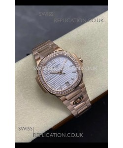 Patek Philippe Nautilus 7118 35MM Rose Gold Steel Dial Super Clone Watch 