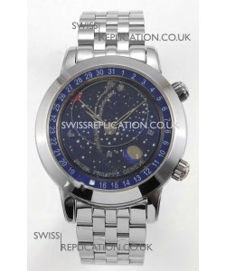 Patek Philippe Grand Complications 6102 Blue Dial Steel Strap Super Clone Watch 