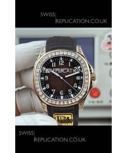 Patek Philippe Aquanaut 5167 Brown Dial Diamonds Bezel Super Clone Watch 