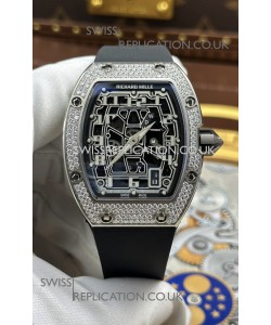Richard Mille RM67-01 Extra-Flat Steel Diamonds Studded Super Clone Watch 