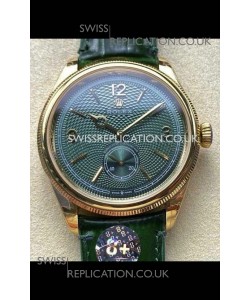 Rolex 1908 Perpetual in Yellow Gold Casing Green Dial Swiss Replica Watch 