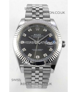 Datejust Super Clone 126334 Grey Diamonds Dial 41MM FREE SPRUNG MVMNT 3235 Watch 