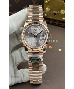 Rolex Day Date 228236 Rose Gold Steel Crystal Dial Super Clone Watch 