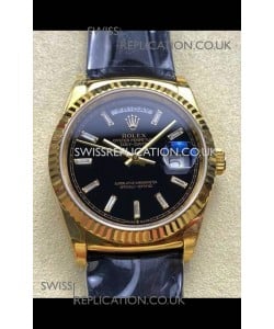 Rolex Day Date 128238 Yellow Gold Black Crystal Dial Super Clone Watch 