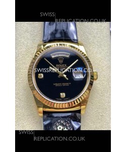 Rolex Day Date 128238 Yellow Gold Black Dial Super Clone Watch 