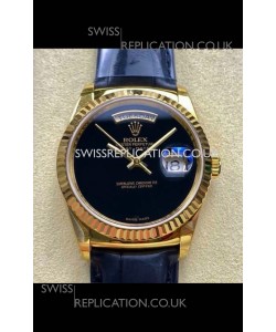 Rolex Day Date 128238 Yellow Gold Black Dial Super Clone Watch 