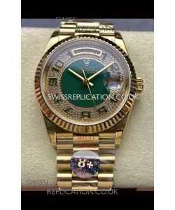 Rolex Day Date 118238 Yellow Gold Diamonds Dial Super Clone Watch 