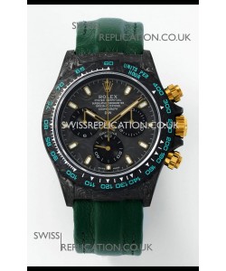 Rolex Daytona DiW Forged Cabon Casing Green Velcro Strap Super Clone Watch 