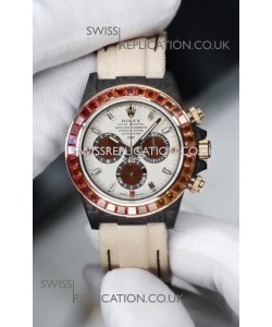Rolex Daytona DiW Carbon Casing Rainbow Sapphires Super Clone Watch 