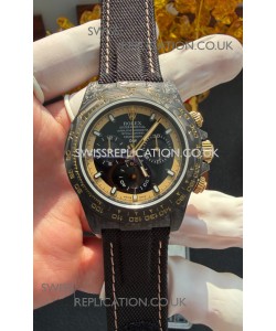 Rolex Daytona DiW Cream Invert Gold Carbon Fiber Super Clone Watch 