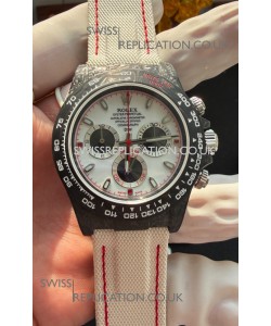 Rolex Daytona DiW Black Carbon Fiber Speedster White Dial Super Clone Watch 