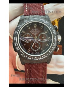 Rolex Daytona DiW Black Carbon Fiber Brown Dial Super Clone Watch 