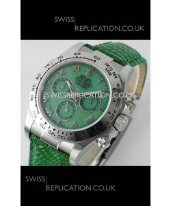 Rolex Daytona 116519 Stainless Steel Green Pearl Leather Strap Super Clone Watch