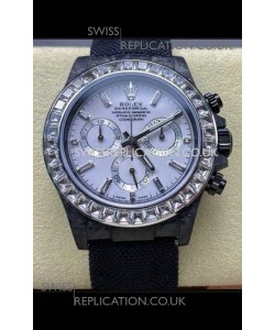 Rolex Daytona Black Carbon Fiber White Dial Nylon Strap Super Clone Watch 
