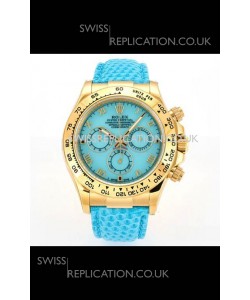 Rolex Daytona 116568 Yellow Gold 4801 Movement Blue Dial Super Clone Watch 