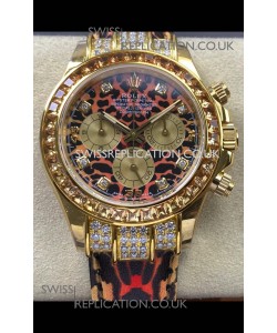 Rolex Daytona 116598 Leopard Yellow Gold Super Clone Watch 