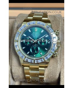 Rolex Daytona 116568 Yellow Gold Green Dial Super Clone Watch 