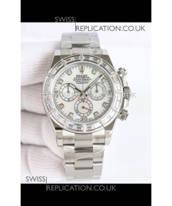 Rolex Daytona 116519 Stainless Steel White Pearl Dial Super Clone Watch 