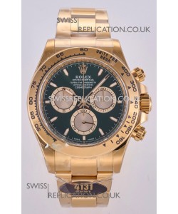 Rolex Daytona 126508 Yellow Gold Green Dial FREE SPRUNG MVMT Super Clone Watch 