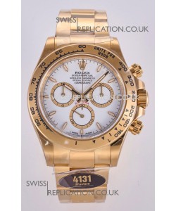 Rolex Daytona 126508 Yellow Gold White Dial FREE SPRUNG MVMT Super Clone Watch 