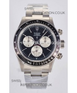Rolex Daytona Paul Newman Black Dial Custom Modded 4130 Mvnt Swiss Replica