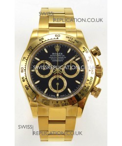 Rolex Daytona 126508 Yellow Gold Black Dial FREE SPRUNG MVMT Super Clone Watch 